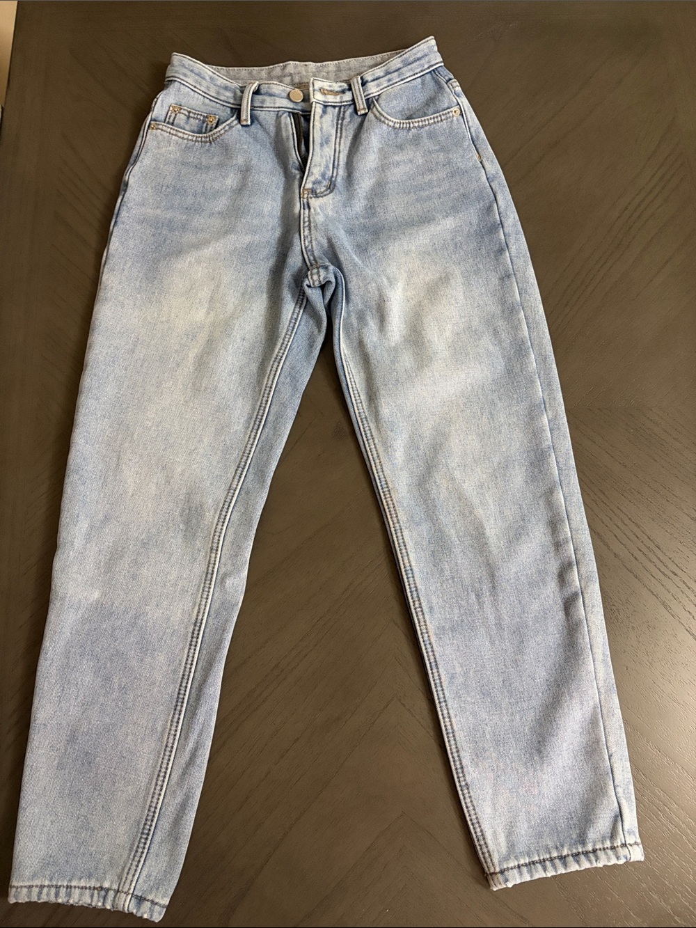 High-Rise Light Wash Women's Jeans - Classic Fit with warmer inside.